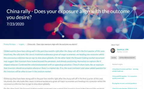 China rally - Does your exposure align with the outcome you desire